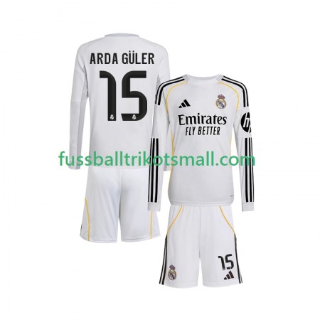 Fußballtrikots Real Madrid Arda Guler 15 Kinder 2025-2026 Langarm Heimtrikotsatz kaufen